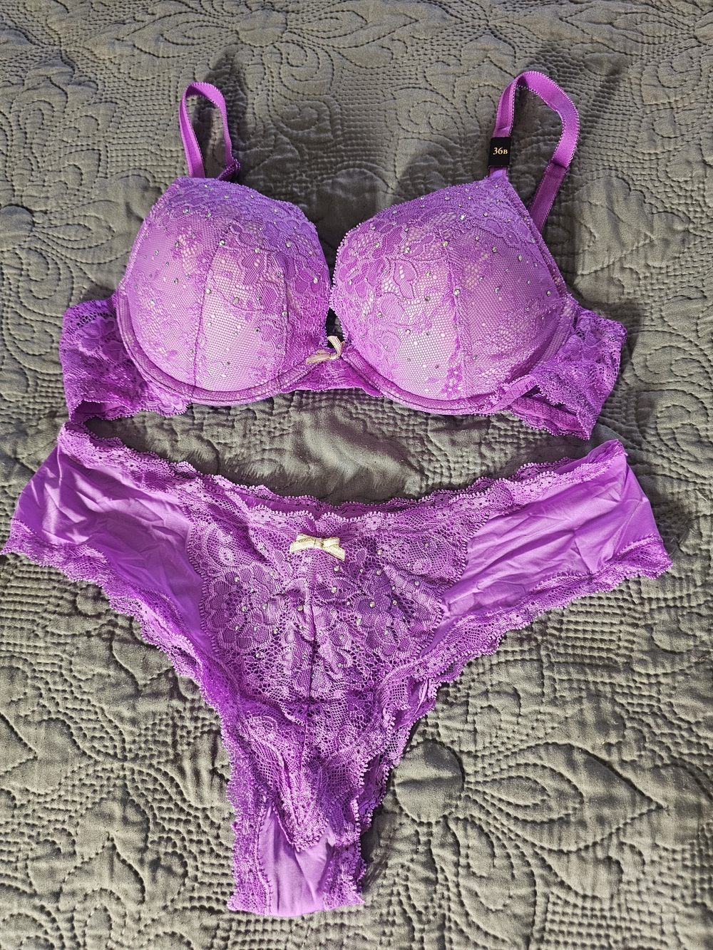 Victoria's Secret Violet Lace Push-Up Bra & Bikini Set